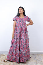 Stylish Alpine 3 Layer Frock Model Nighties| Fancy Sleeves & Neck Pattern| Side Pocket with Back Tie Rope | Perfect Nightwear Trendy Women's (AFK)