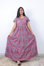 Stylish Alpine 3 Layer Frock Model Nighties| Fancy Sleeves & Neck Pattern| Side Pocket with Back Tie Rope | Perfect Nightwear Trendy Women's (AFK)