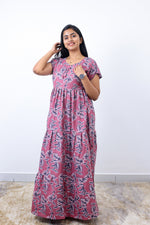 Stylish Alpine 3 Layer Frock Model Nighties| Fancy Sleeves & Neck Pattern| Side Pocket with Back Tie Rope | Perfect Nightwear Trendy Women's (AFK)