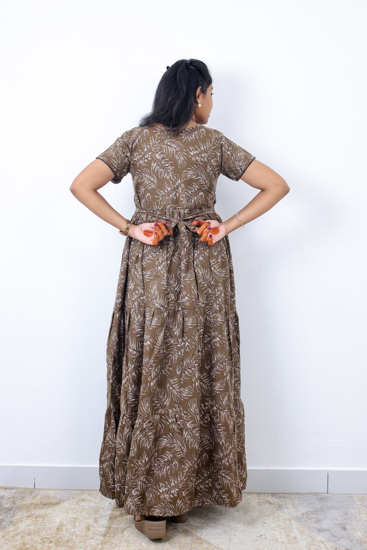 Stylish Alpine 3 Layer Frock Model Nighties| Fancy Sleeves & Neck Pattern| Side Pocket with Back Tie Rope | Perfect Nightwear Trendy Women's (AFK)