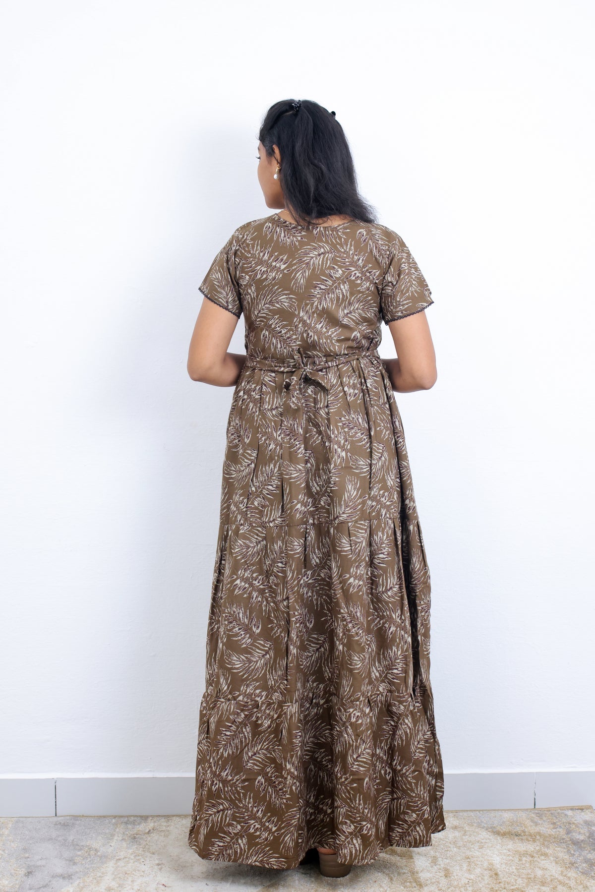 Stylish Alpine 3 Layer Frock Model Nighties| Fancy Sleeves & Neck Pattern| Side Pocket with Back Tie Rope | Perfect Nightwear Trendy Women's (AFK)