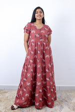 Stylish Alpine 3 Layer Frock Model Nighties| Fancy Sleeves & Neck Pattern| Side Pocket with Back Tie Rope | Perfect Nightwear Trendy Women's (AFK)