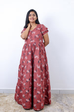 Stylish Alpine 3 Layer Frock Model Nighties| Fancy Sleeves & Neck Pattern| Side Pocket with Back Tie Rope | Perfect Nightwear Trendy Women's (AFK)