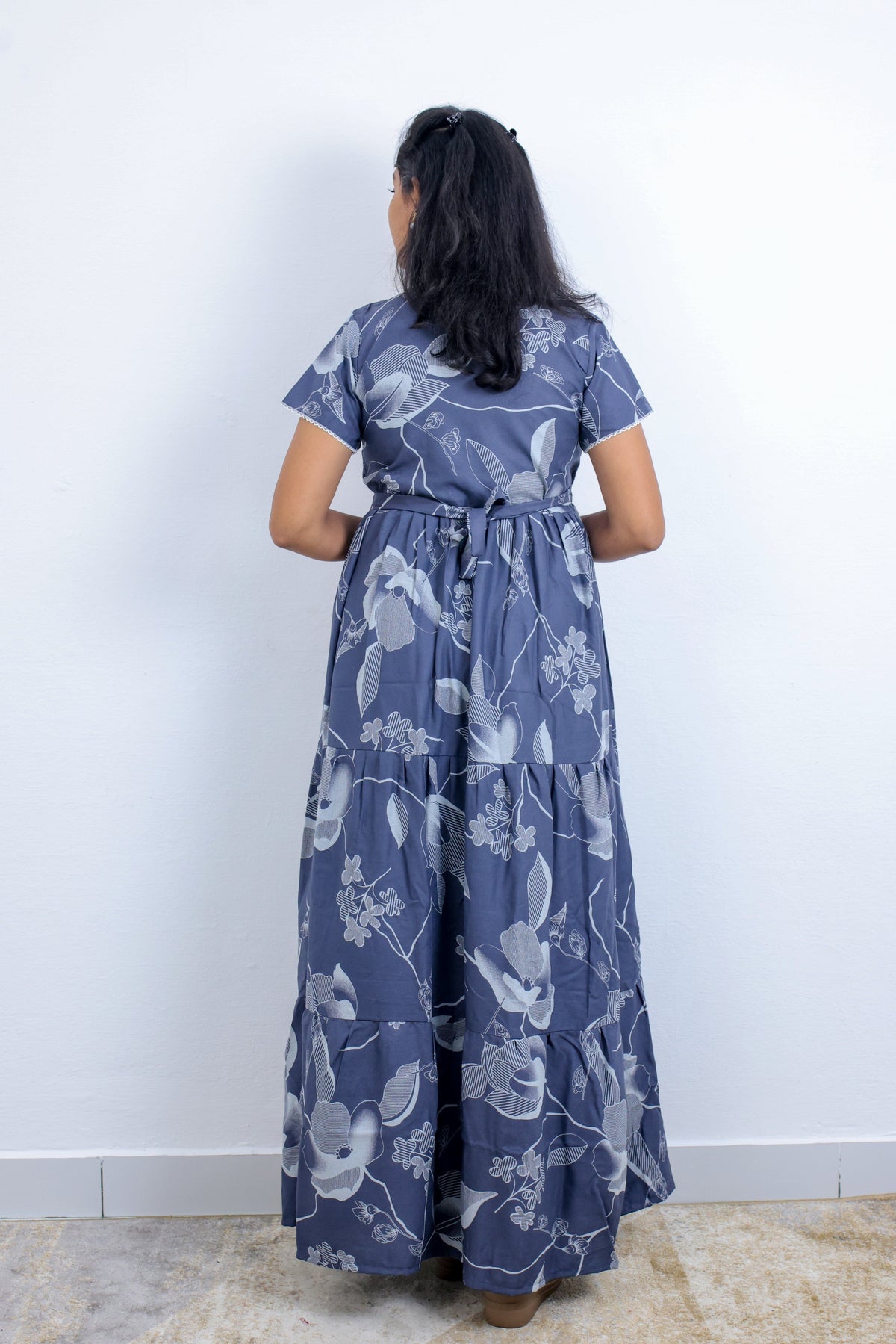 Stylish Alpine 3 Layer Frock Model Nighties| Fancy Sleeves & Neck Pattern| Side Pocket with Back Tie Rope | Perfect Nightwear Trendy Women's (AFK)