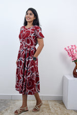 MANGAI new Premium Alpine MAXI Frock Nightgown's for Trending Collection's | Side Pocket with Back Tie Rope | Fancy Petal Sleeve's | Stylish Nightwear for Stylish Woman & Teenage Girl's  (MAL)