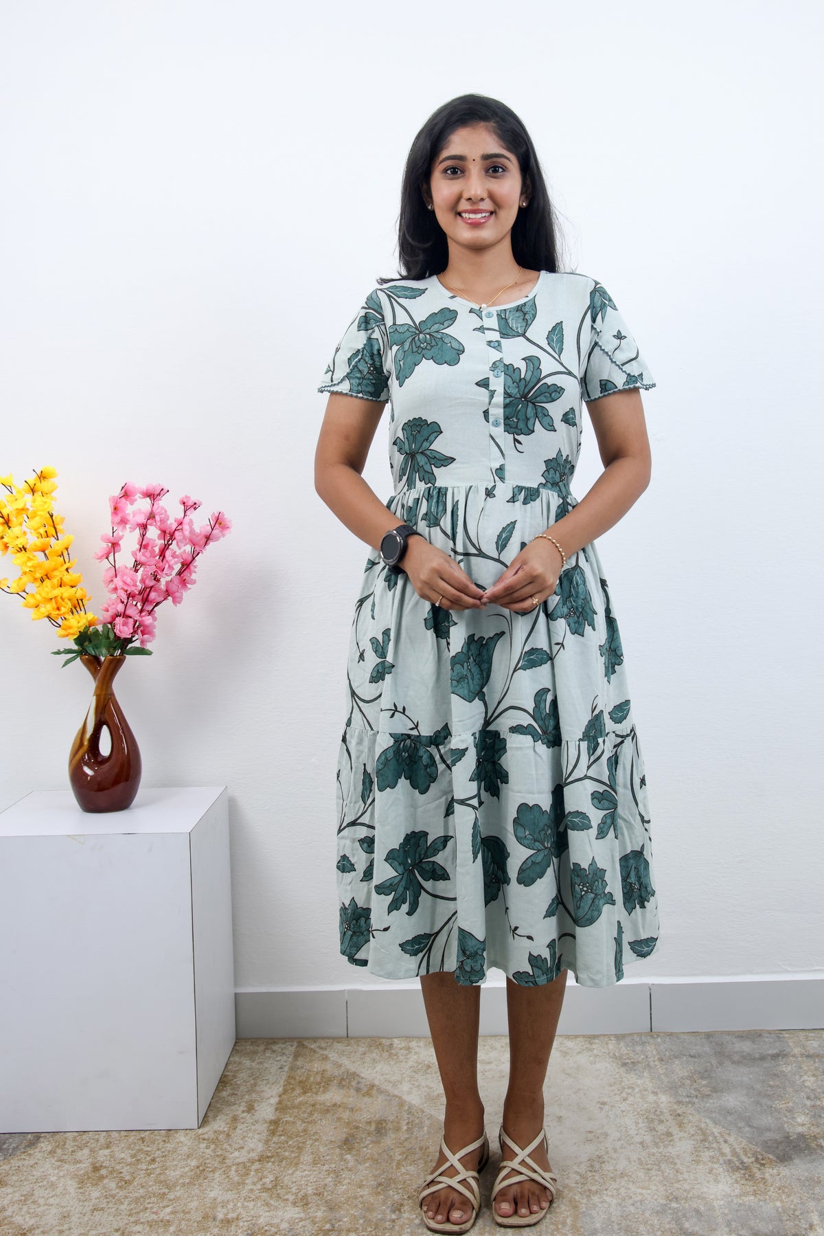 MANGAI new Premium Alpine MAXI Frock Nightgown's for Trending Collection's | Side Pocket with Back Tie Rope | Fancy Petal Sleeve's | Stylish Nightwear for Stylish Woman & Teenage Girl's  (MAL)