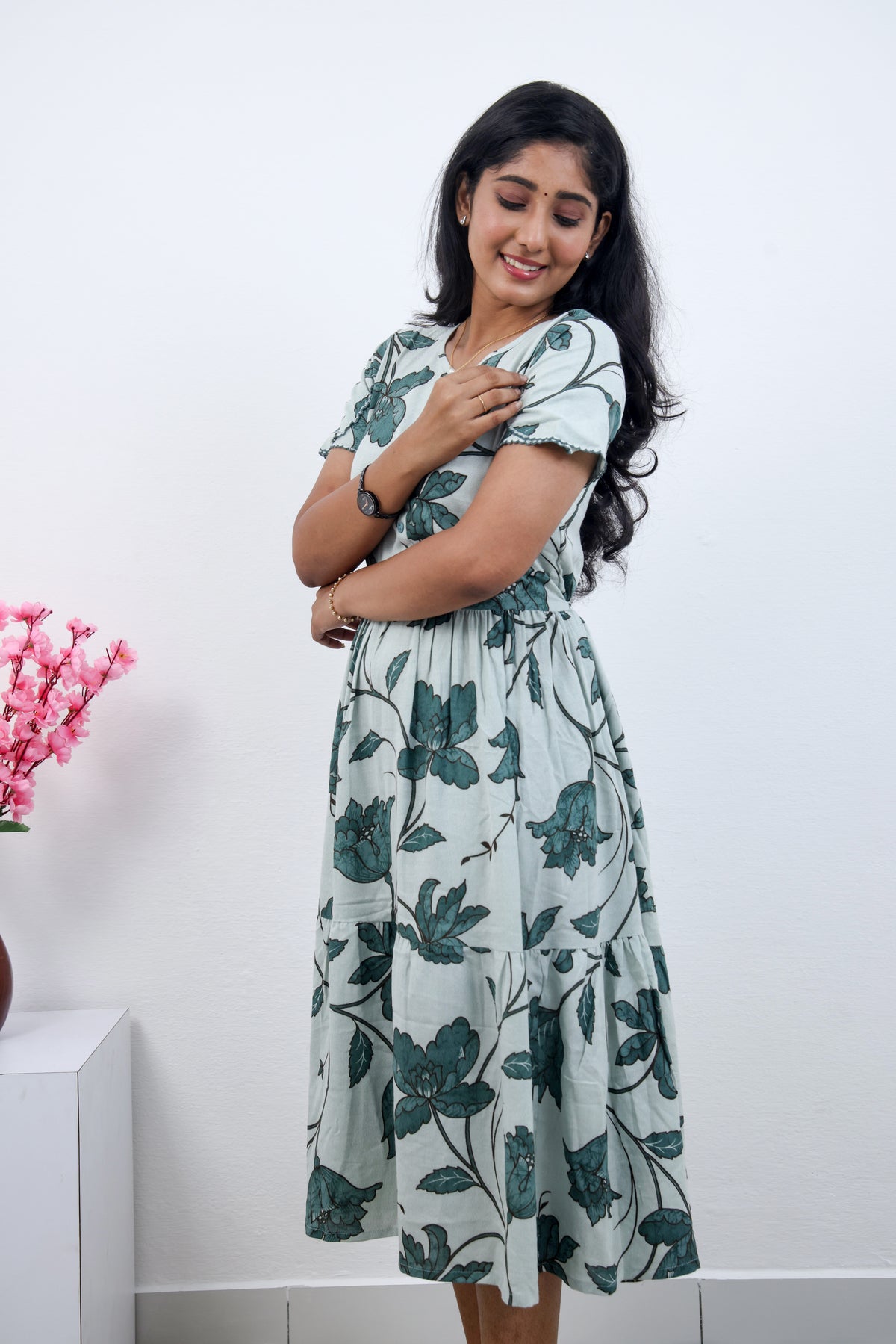 MANGAI new Premium Alpine MAXI Frock Nightgown's for Trending Collection's | Side Pocket with Back Tie Rope | Fancy Petal Sleeve's | Stylish Nightwear for Stylish Woman & Teenage Girl's  (MAL)