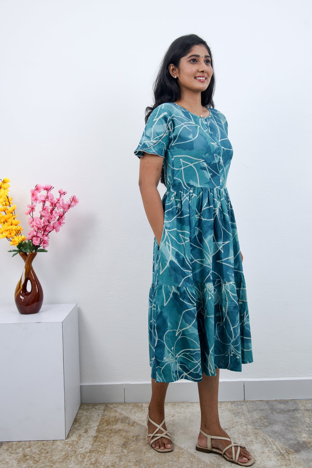 MANGAI new Premium Alpine MAXI Frock Nightgown's for Trending Collection's | Side Pocket with Back Tie Rope | Fancy Petal Sleeve's | Stylish Nightwear for Stylish Woman & Teenage Girl's  (MAL)