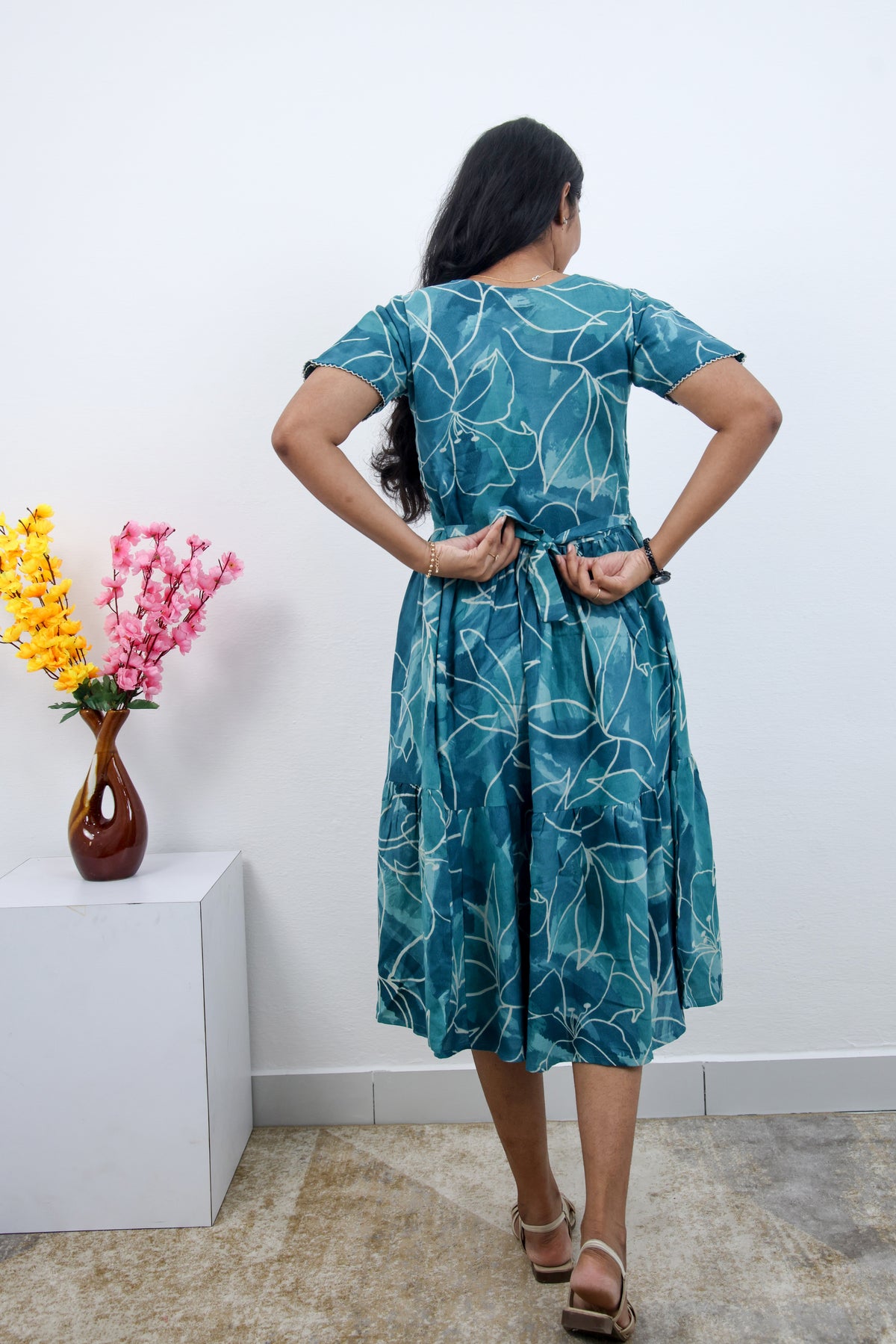 MANGAI new Premium Alpine MAXI Frock Nightgown's for Trending Collection's | Side Pocket with Back Tie Rope | Fancy Petal Sleeve's | Stylish Nightwear for Stylish Woman & Teenage Girl's  (MAL)