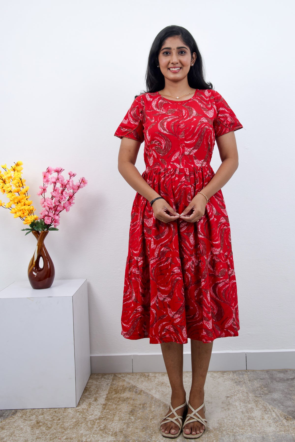 MANGAI new Premium Alpine MAXI Frock Nightgown's for Trending Collection's | Side Pocket with Back Tie Rope | Fancy Petal Sleeve's | Stylish Nightwear for Stylish Woman & Teenage Girl's  (MAL)