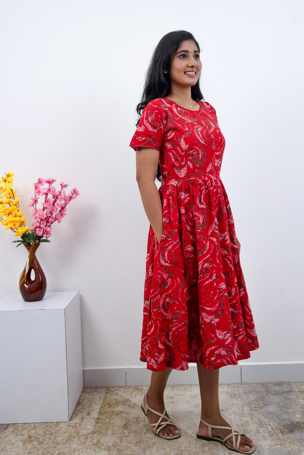 MANGAI new Premium Alpine MAXI Frock Nightgown's for Trending Collection's | Side Pocket with Back Tie Rope | Fancy Petal Sleeve's | Stylish Nightwear for Stylish Woman & Teenage Girl's  (MAL)