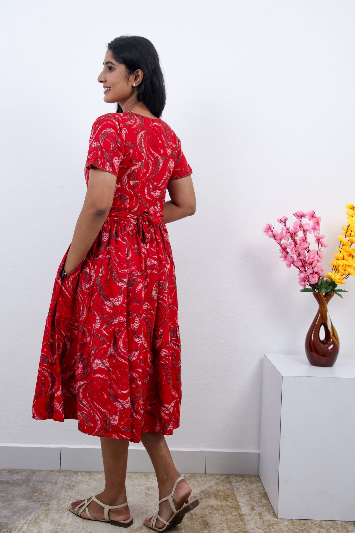 MANGAI new Premium Alpine MAXI Frock Nightgown's for Trending Collection's | Side Pocket with Back Tie Rope | Fancy Petal Sleeve's | Stylish Nightwear for Stylish Woman & Teenage Girl's  (MAL)