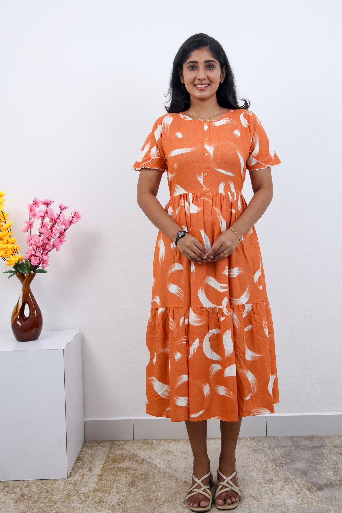 MANGAI new Premium Alpine MAXI Frock Nightgown's for Trending Collection's | Side Pocket with Back Tie Rope | Fancy Petal Sleeve's | Stylish Nightwear for Stylish Woman & Teenage Girl's  (MAL)