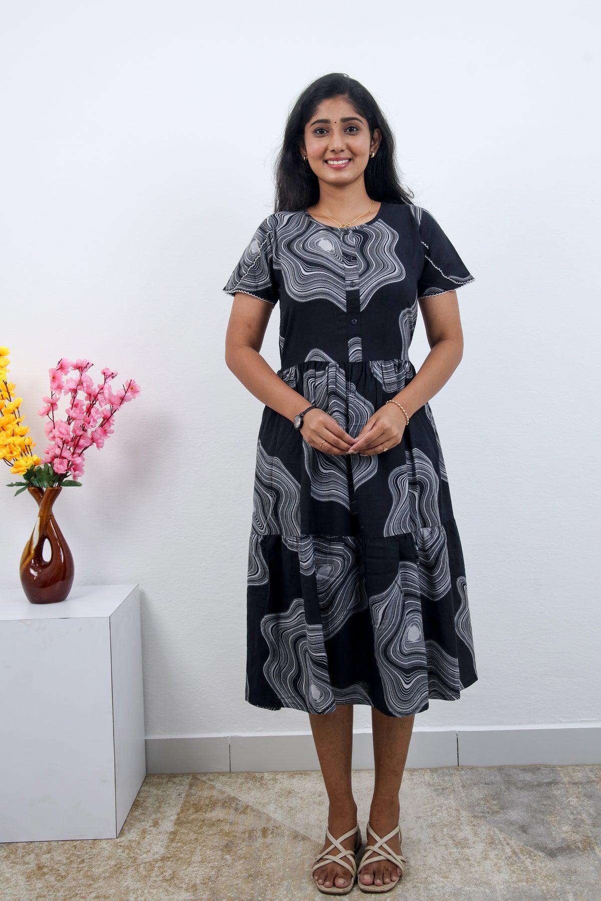 MANGAI new Premium Alpine MAXI Frock Nightgown's for Trending Collection's | Side Pocket with Back Tie Rope | Fancy Petal Sleeve's | Stylish Nightwear for Stylish Woman & Teenage Girl's  (MAL)