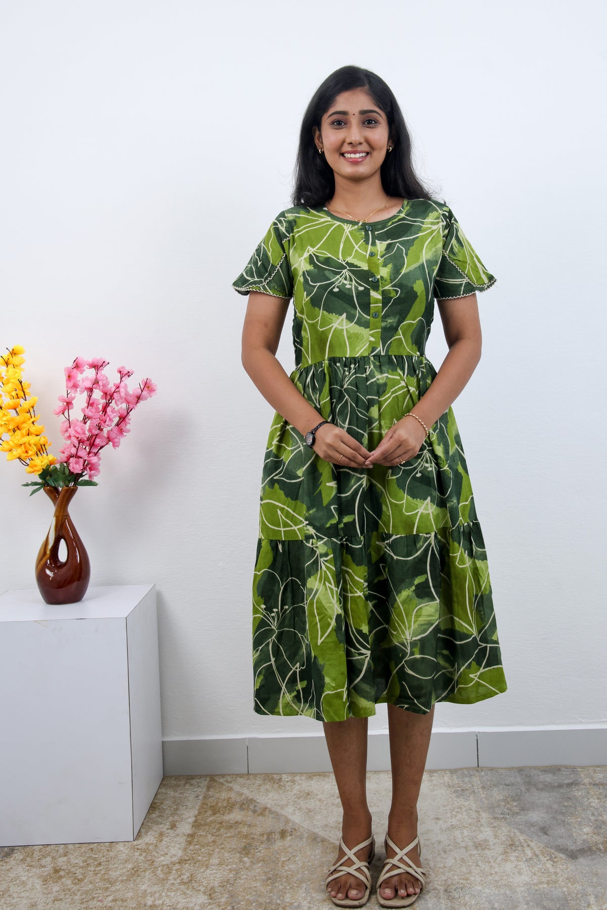 MANGAI new Premium Alpine MAXI Frock Nightgown's for Trending Collection's | Side Pocket with Back Tie Rope | Fancy Petal Sleeve's | Stylish Nightwear for Stylish Woman & Teenage Girl's  (MAL)