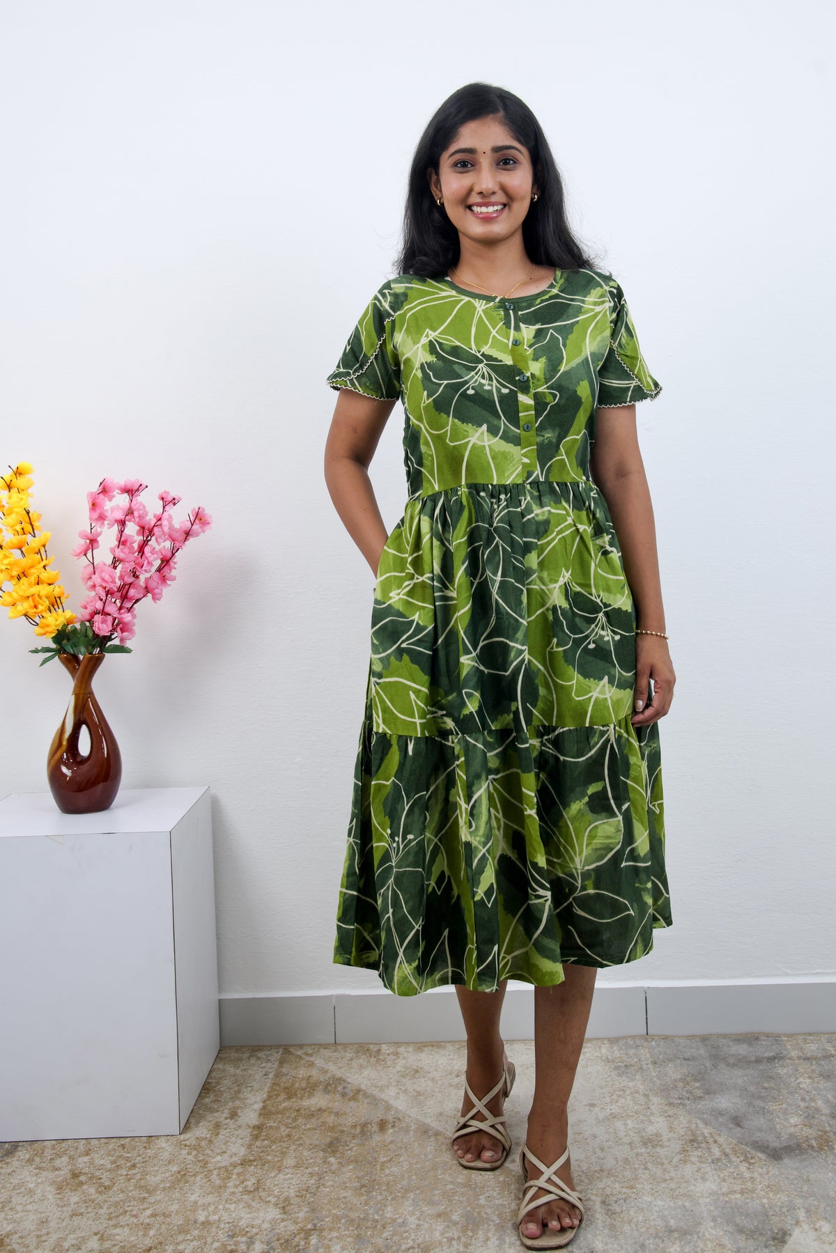 MANGAI new Premium Alpine MAXI Frock Nightgown's for Trending Collection's | Side Pocket with Back Tie Rope | Fancy Petal Sleeve's | Stylish Nightwear for Stylish Woman & Teenage Girl's  (MAL)