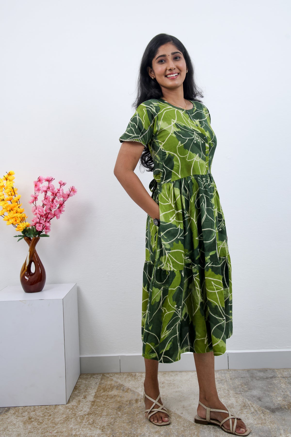 MANGAI new Premium Alpine MAXI Frock Nightgown's for Trending Collection's | Side Pocket with Back Tie Rope | Fancy Petal Sleeve's | Stylish Nightwear for Stylish Woman & Teenage Girl's  (MAL)