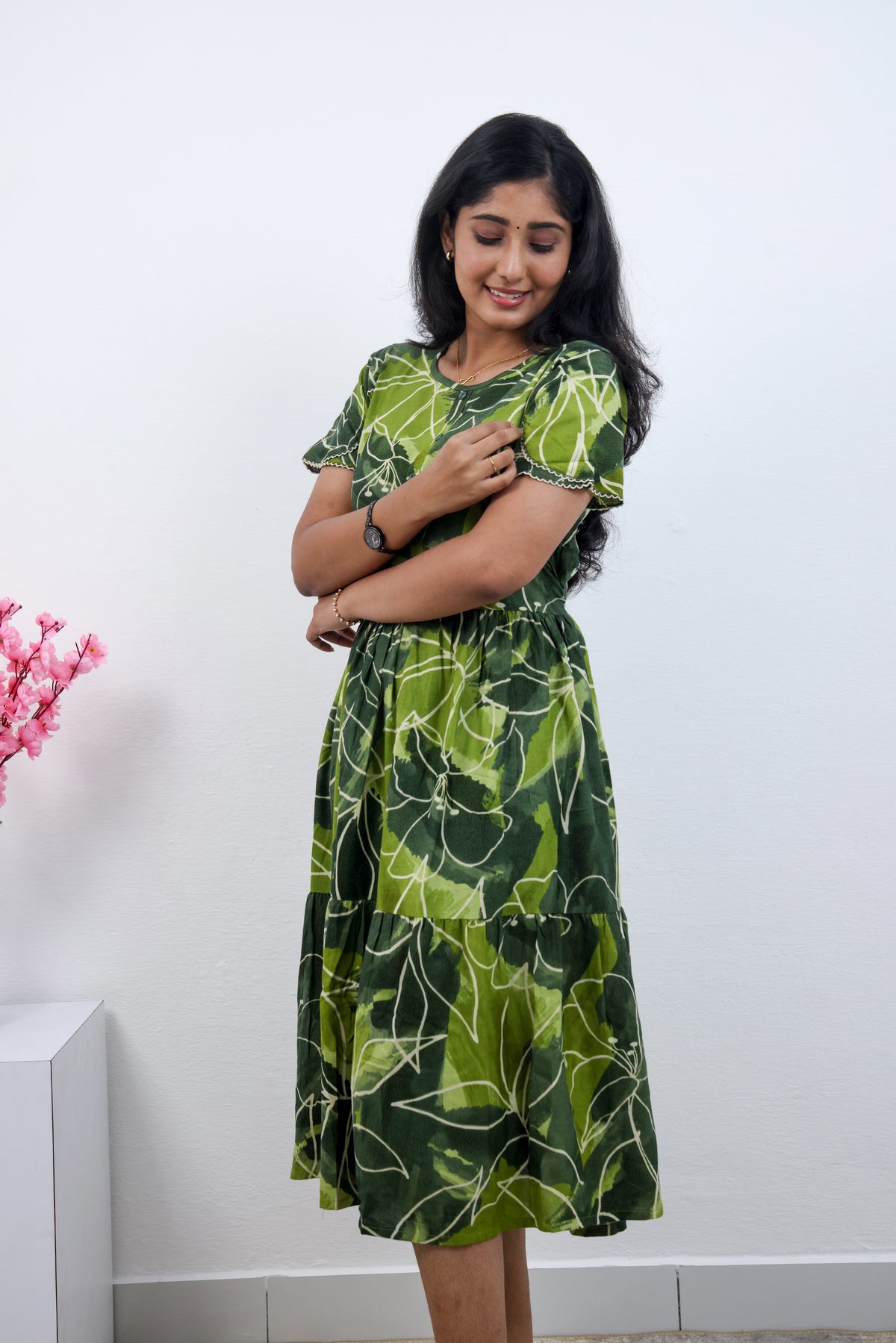 MANGAI new Premium Alpine MAXI Frock Nightgown's for Trending Collection's | Side Pocket with Back Tie Rope | Fancy Petal Sleeve's | Stylish Nightwear for Stylish Woman & Teenage Girl's  (MAL)