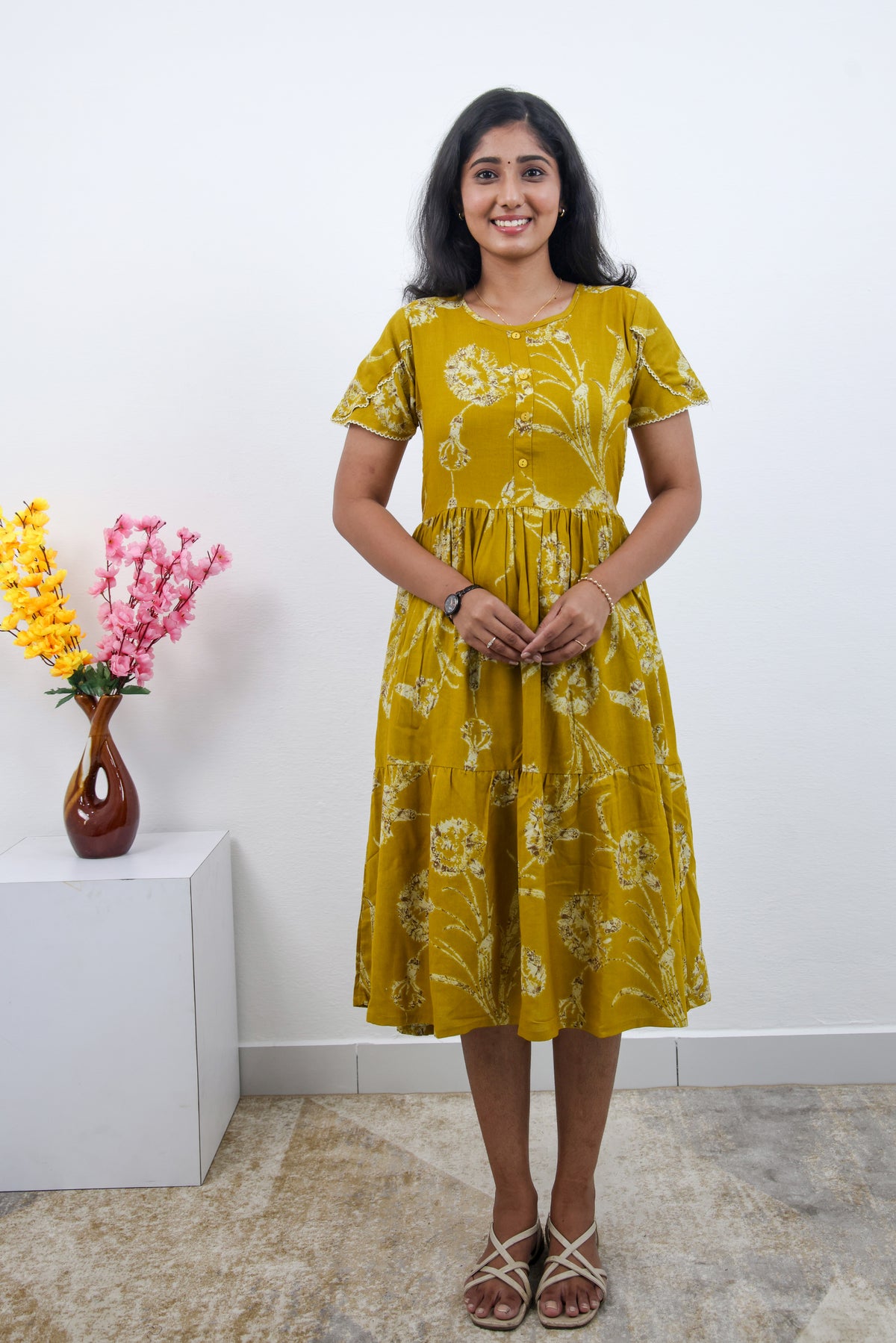 MANGAI new Premium Alpine MAXI Frock Nightgown's for Trending Collection's | Side Pocket with Back Tie Rope | Fancy Petal Sleeve's | Stylish Nightwear for Stylish Woman & Teenage Girl's  (MAL)