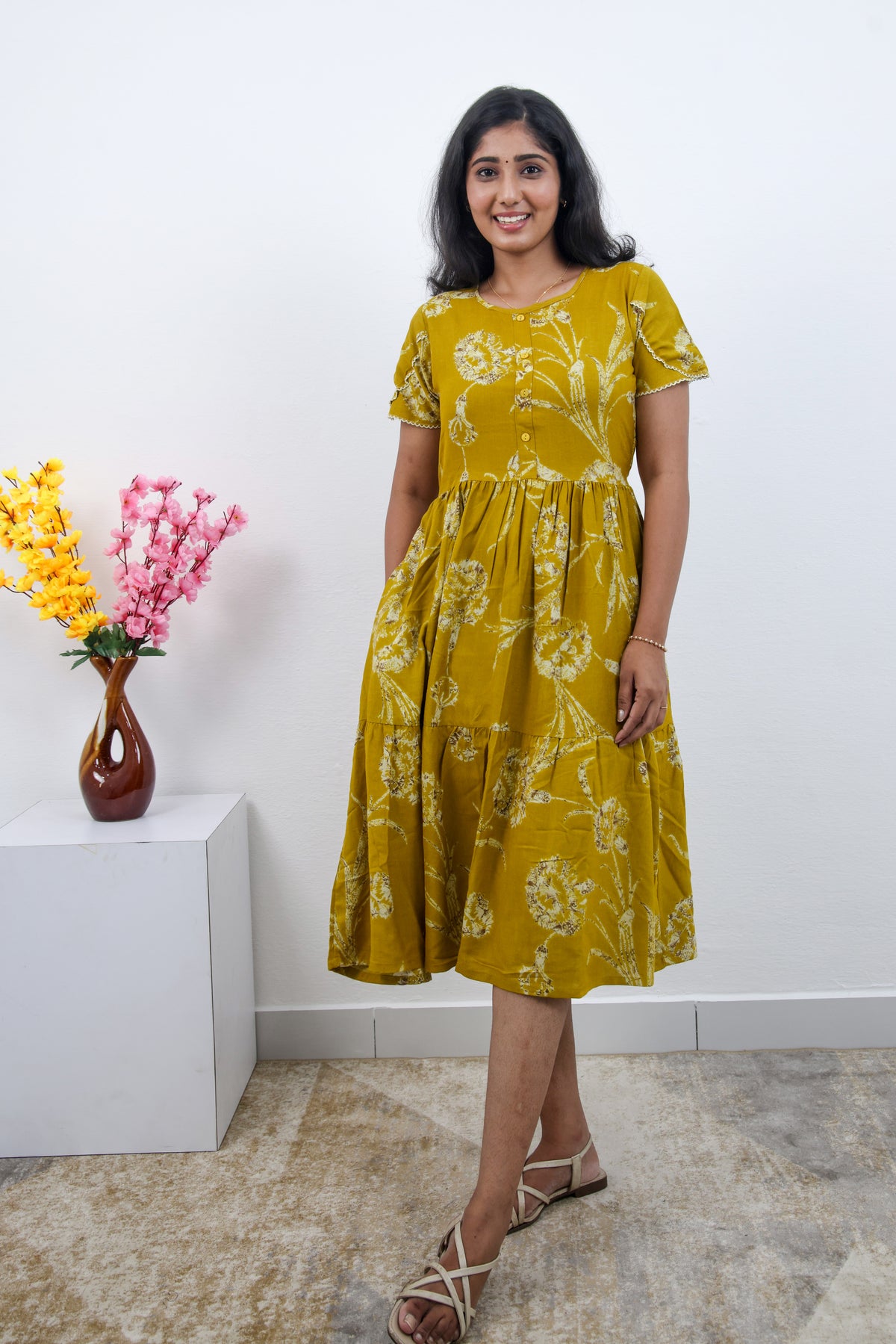 MANGAI new Premium Alpine MAXI Frock Nightgown's for Trending Collection's | Side Pocket with Back Tie Rope | Fancy Petal Sleeve's | Stylish Nightwear for Stylish Woman & Teenage Girl's  (MAL)