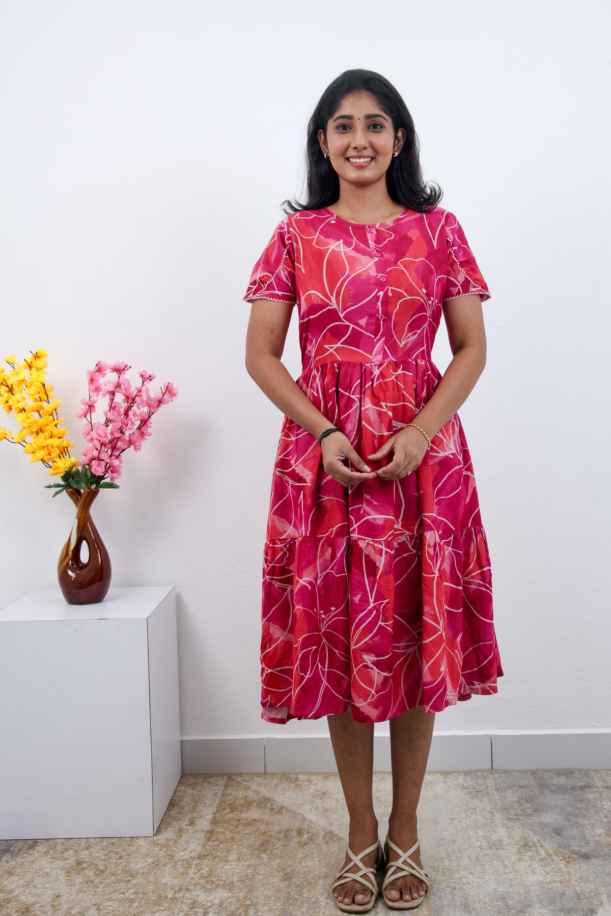 MANGAI new Premium Alpine MAXI Frock Nightgown's for Trending Collection's | Side Pocket with Back Tie Rope | Fancy Petal Sleeve's | Stylish Nightwear for Stylish Woman & Teenage Girl's  (MAL)