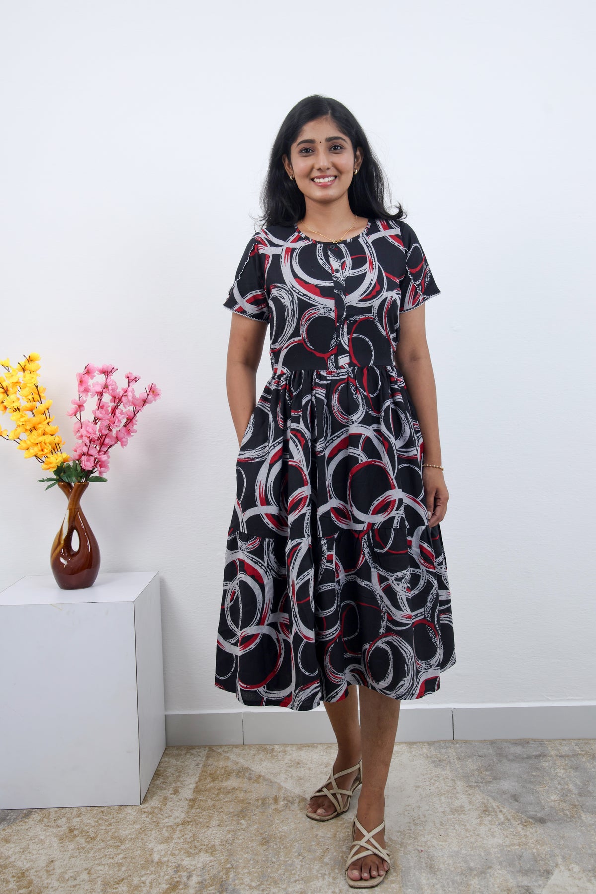 MANGAI new Premium Alpine MAXI Frock Nightgown's for Trending Collection's | Side Pocket with Back Tie Rope | Fancy Petal Sleeve's | Stylish Nightwear for Stylish Woman & Teenage Girl's  (MAL)