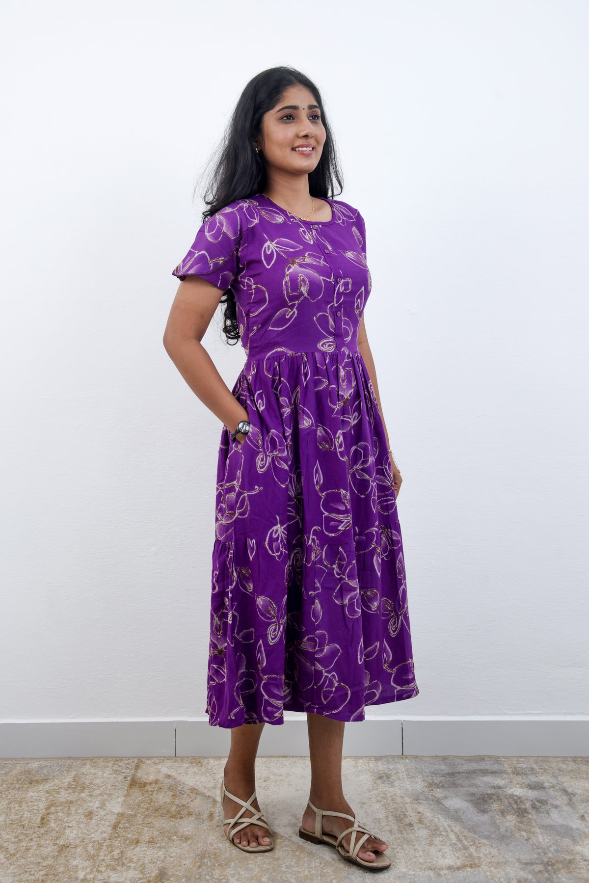 MANGAI new Premium Alpine MAXI Frock Nightgown's for Trending Collection's | Side Pocket with Back Tie Rope | Fancy Petal Sleeve's | Stylish Nightwear for Stylish Woman & Teenage Girl's  (MAL)