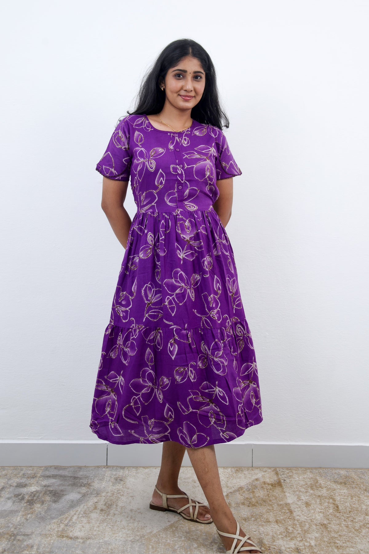 MANGAI new Premium Alpine MAXI Frock Nightgown's for Trending Collection's | Side Pocket with Back Tie Rope | Fancy Petal Sleeve's | Stylish Nightwear for Stylish Woman & Teenage Girl's  (MAL)