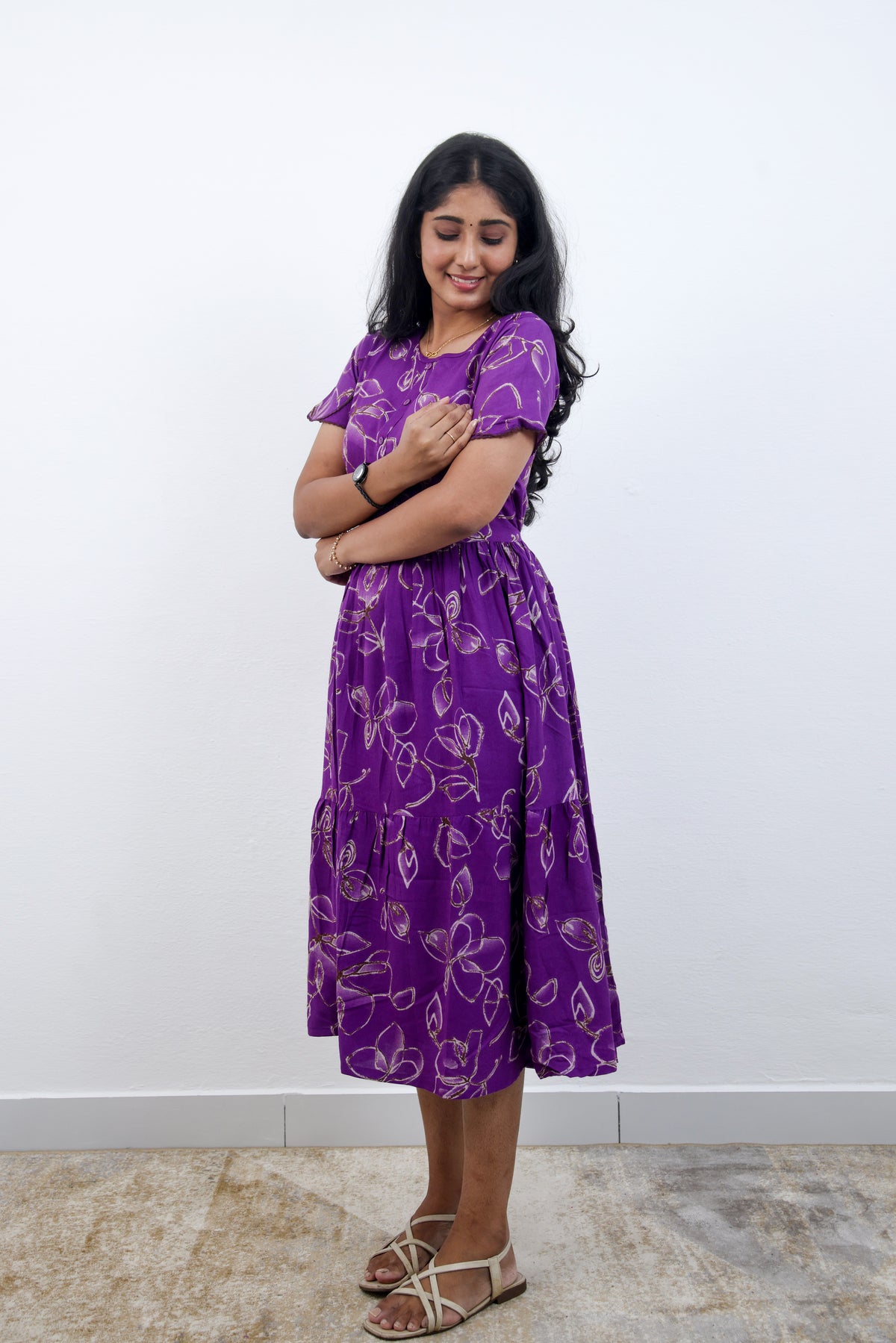 MANGAI new Premium Alpine MAXI Frock Nightgown's for Trending Collection's | Side Pocket with Back Tie Rope | Fancy Petal Sleeve's | Stylish Nightwear for Stylish Woman & Teenage Girl's  (MAL)