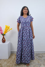 Stylish Alpine 3 Layer Frock Model Nighties| Fancy Sleeves & Neck Pattern| Side Pocket with Back Tie Rope | Perfect Nightwear Trendy Women's (AFK)