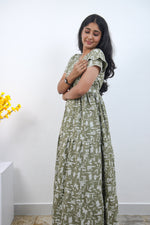 Stylish Alpine 3 Layer Frock Model Nighties| Fancy Sleeves & Neck Pattern| Side Pocket with Back Tie Rope | Perfect Nightwear Trendy Women's (AFK)