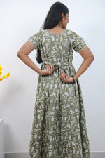 Stylish Alpine 3 Layer Frock Model Nighties| Fancy Sleeves & Neck Pattern| Side Pocket with Back Tie Rope | Perfect Nightwear Trendy Women's (AFK)