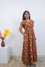 Stylish Alpine 3 Layer Frock Model Nighties| Fancy Sleeves & Neck Pattern| Side Pocket with Back Tie Rope | Perfect Nightwear Trendy Women's (AFK)