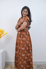 Stylish Alpine 3 Layer Frock Model Nighties| Fancy Sleeves & Neck Pattern| Side Pocket with Back Tie Rope | Perfect Nightwear Trendy Women's (AFK)