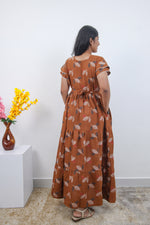 Stylish Alpine 3 Layer Frock Model Nighties| Fancy Sleeves & Neck Pattern| Side Pocket with Back Tie Rope | Perfect Nightwear Trendy Women's (AFK)