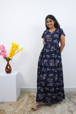 Stylish Alpine 3 Layer Frock Model Nighties| Fancy Sleeves & Neck Pattern| Side Pocket with Back Tie Rope | Perfect Nightwear Trendy Women's (AFK)