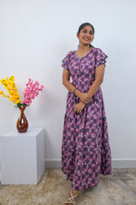 Stylish Alpine 3 Layer Frock Model Nighties| Fancy Sleeves & Neck Pattern| Side Pocket with Back Tie Rope | Perfect Nightwear Trendy Women's (AFK)