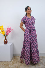 Stylish Alpine 3 Layer Frock Model Nighties| Fancy Sleeves & Neck Pattern| Side Pocket with Back Tie Rope | Perfect Nightwear Trendy Women's (AFK)