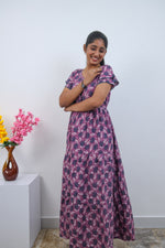 Stylish Alpine 3 Layer Frock Model Nighties| Fancy Sleeves & Neck Pattern| Side Pocket with Back Tie Rope | Perfect Nightwear Trendy Women's (AFK)