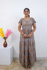 Stylish Alpine 3 Layer Frock Model Nighties| Fancy Sleeves & Neck Pattern| Side Pocket with Back Tie Rope | Perfect Nightwear Trendy Women's (AFK)