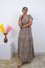 Stylish Alpine 3 Layer Frock Model Nighties| Fancy Sleeves & Neck Pattern| Side Pocket with Back Tie Rope | Perfect Nightwear Trendy Women's (AFK)