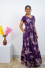 Stylish Alpine 3 Layer Frock Model Nighties| Fancy Sleeves & Neck Pattern| Side Pocket with Back Tie Rope | Perfect Nightwear Trendy Women's (AFK)