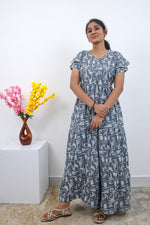 Stylish Alpine 3 Layer Frock Model Nighties| Fancy Sleeves & Neck Pattern| Side Pocket with Back Tie Rope | Perfect Nightwear Trendy Women's (AFK)