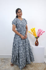 Stylish Alpine 3 Layer Frock Model Nighties| Fancy Sleeves & Neck Pattern| Side Pocket with Back Tie Rope | Perfect Nightwear Trendy Women's (AFK)