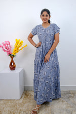 Stylish Alpine 3 Layer Frock Model Nighties| Fancy Sleeves & Neck Pattern| Side Pocket with Back Tie Rope | Perfect Nightwear Trendy Women's (AFK)