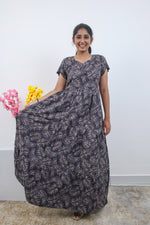 Stylish Alpine 3 Layer Frock Model Nighties| Fancy Sleeves & Neck Pattern| Side Pocket with Back Tie Rope | Perfect Nightwear Trendy Women's (AFK)