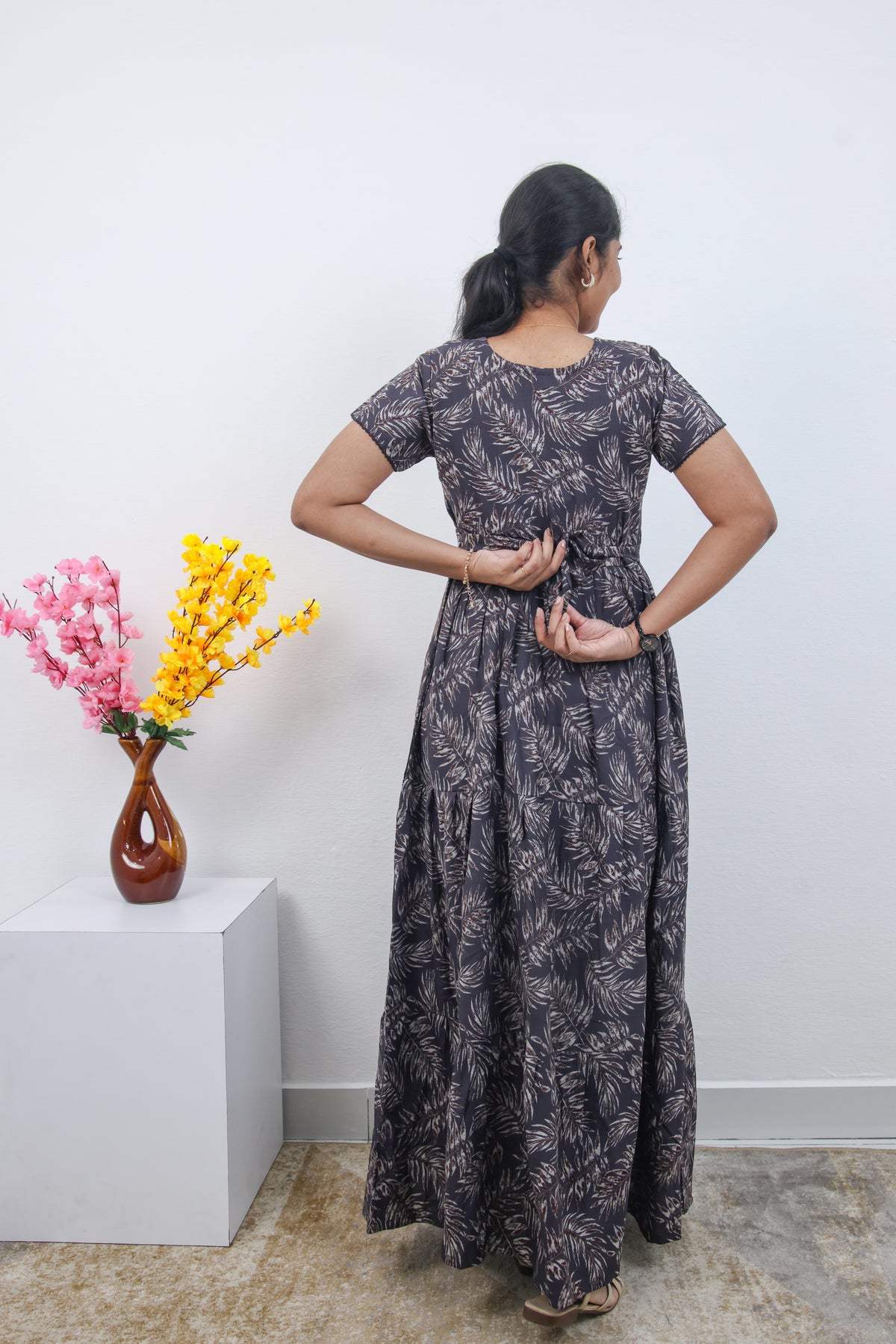 Stylish Alpine 3 Layer Frock Model Nighties| Fancy Sleeves & Neck Pattern| Side Pocket with Back Tie Rope | Perfect Nightwear Trendy Women's (AFK)