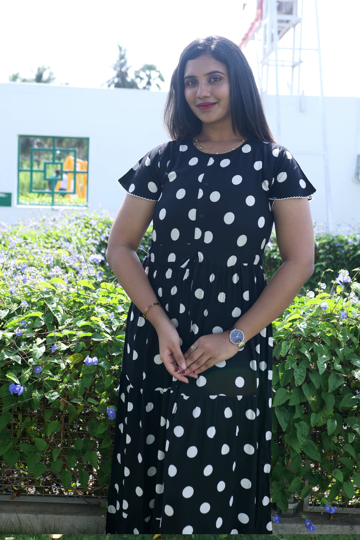 Imported Rayon Gathering Frock Model Night Gown's | Front Adjustable Gathering Style Rope Rope | Front Closed Button | Double Layer Sleeve | Trending Collection's for Stylish Women's (IRF)