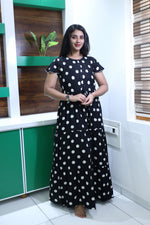 Imported Rayon Gathering Frock Model Night Gown's | Front Adjustable Gathering Style Rope Rope | Front Closed Button | Double Layer Sleeve | Trending Collection's for Stylish Women's (IRF)