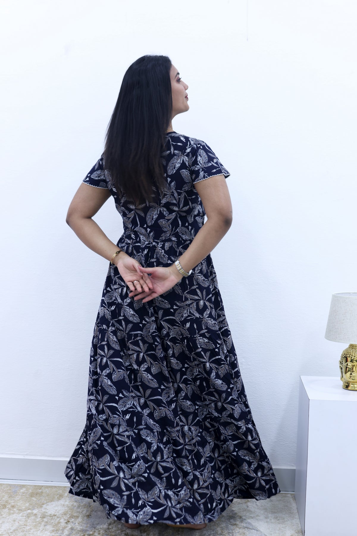 Imported Rayon Gathering Frock Model Night Gown's | Front Adjustable Gathering Style Rope Rope | Front Closed Button | Double Layer Sleeve | Trending Collection's for Stylish Women's (IRF)